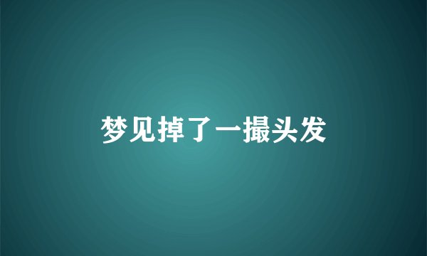 梦见掉了一撮头发