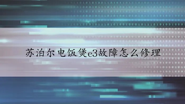 苏泊尔电饭煲e3故障怎么修理