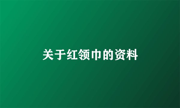 关于红领巾的资料