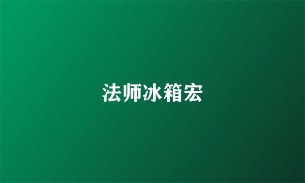 法师冰箱宏