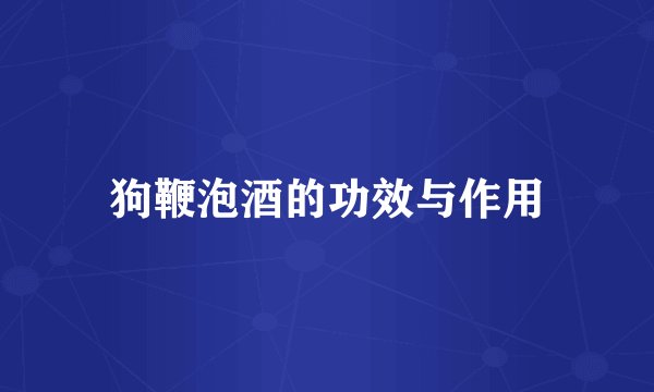 狗鞭泡酒的功效与作用