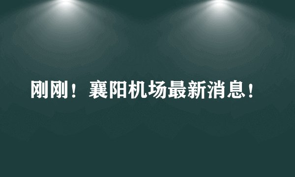 刚刚！襄阳机场最新消息！