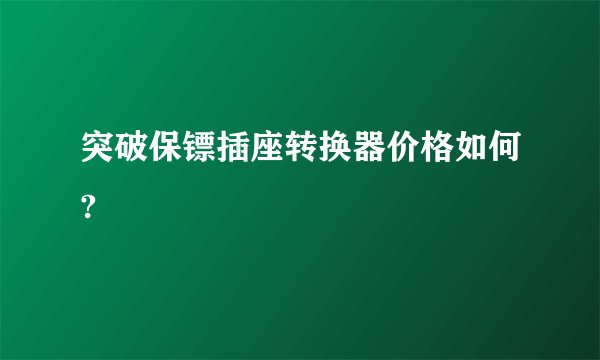 突破保镖插座转换器价格如何?