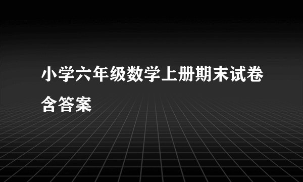 小学六年级数学上册期末试卷含答案