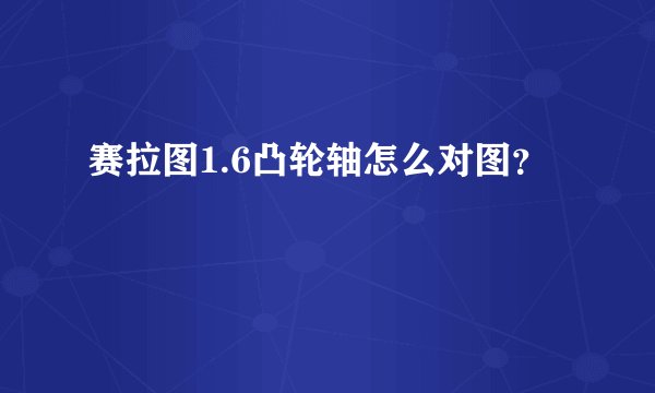 赛拉图1.6凸轮轴怎么对图？
