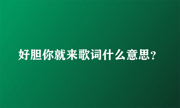 好胆你就来歌词什么意思？