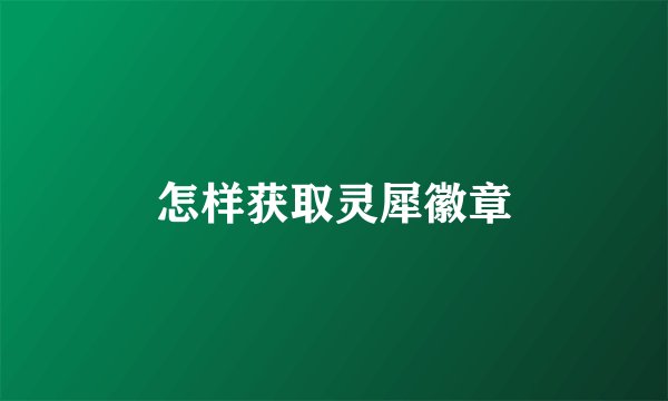怎样获取灵犀徽章
