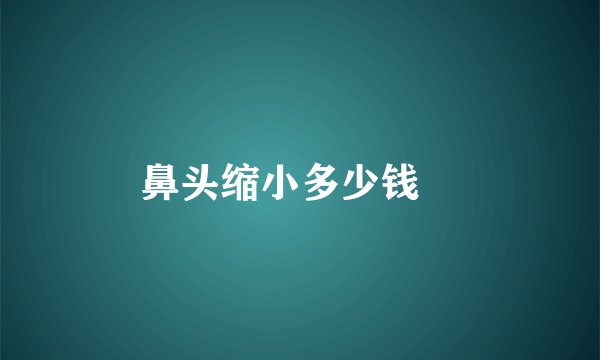 鼻头缩小多少钱	
