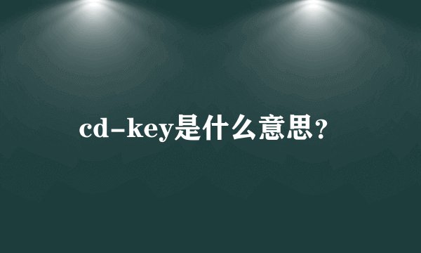 cd-key是什么意思？