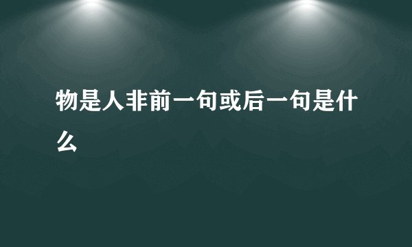 物是人非前一句或后一句是什么