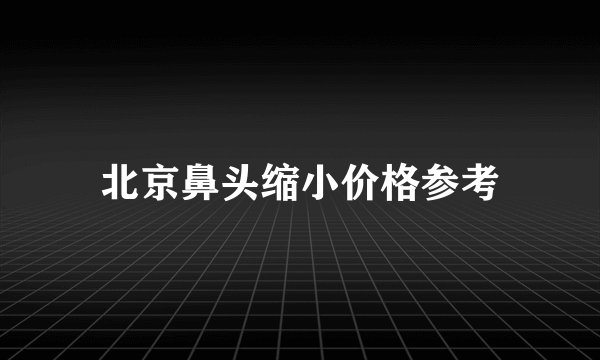 北京鼻头缩小价格参考