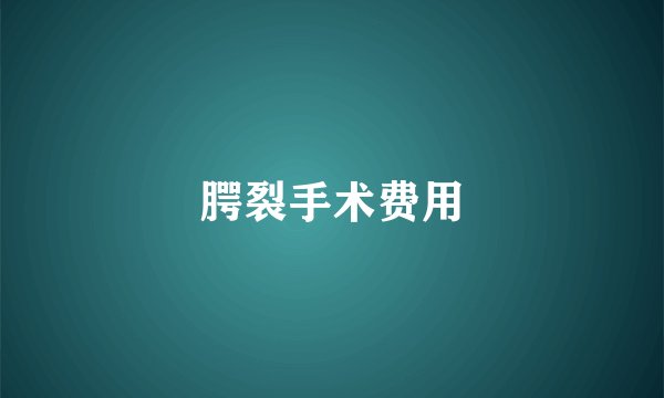 腭裂手术费用