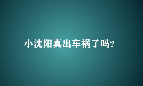 小沈阳真出车祸了吗?