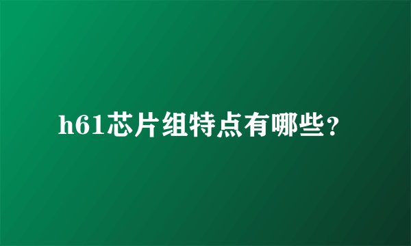 h61芯片组特点有哪些？