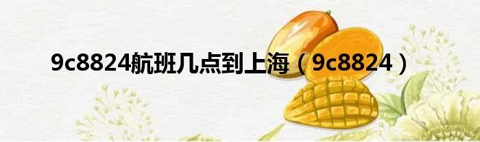 9c8824航班几点到上海（9c8824）