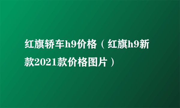 红旗轿车h9价格(红旗h9新款2021款价格图片)