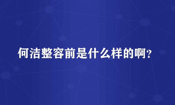何洁整容前是什么样的啊？