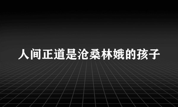 人间正道是沧桑林娥的孩子