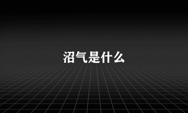 沼气是什么
