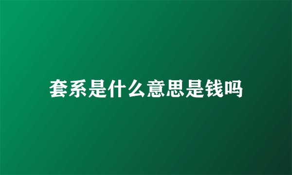 套系是什么意思是钱吗