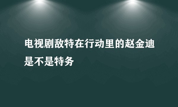 电视剧敌特在行动里的赵金迪是不是特务