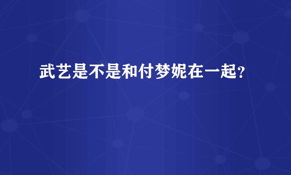 武艺是不是和付梦妮在一起?