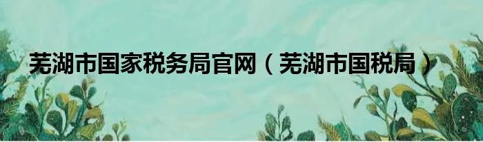 芜湖市国家税务局官网（芜湖市国税局）