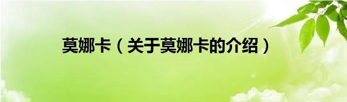 莫娜卡（关于莫娜卡的介绍）