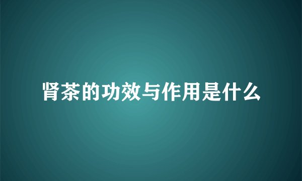 肾茶的功效与作用是什么