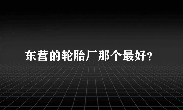 东营的轮胎厂那个最好？
