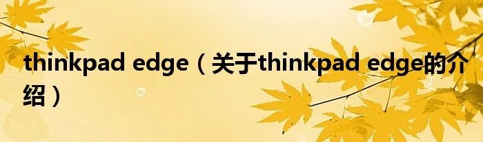 thinkpad edge(关于thinkpad edge的介绍)