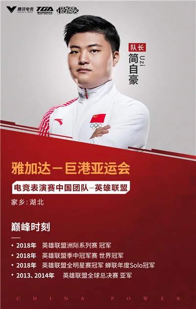 电竞亚运会定妆照公布 中国电竞男团成了