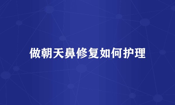 做朝天鼻修复如何护理