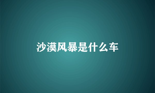 沙漠风暴是什么车