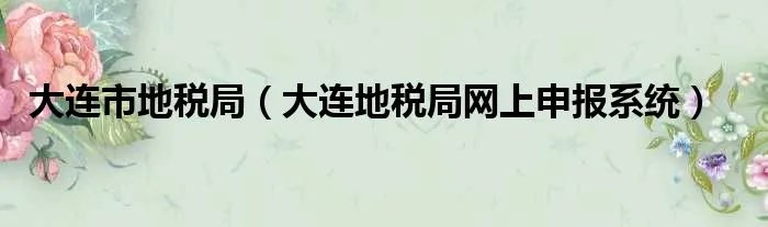 大连市地税局（大连地税局网上申报系统）