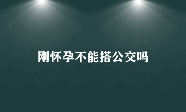 刚怀孕不能搭公交吗