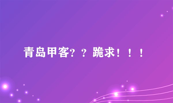 青岛甲客？？跪求！！！