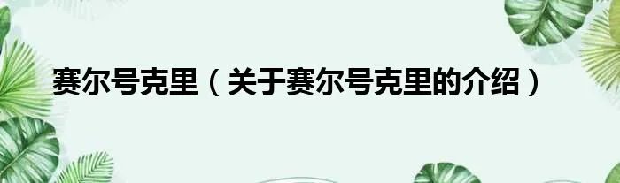 赛尔号克里（关于赛尔号克里的介绍）