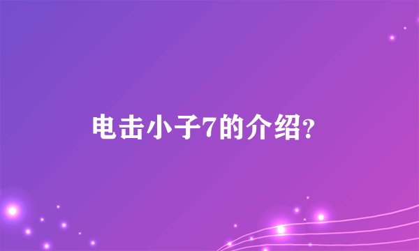 电击小子7的介绍？