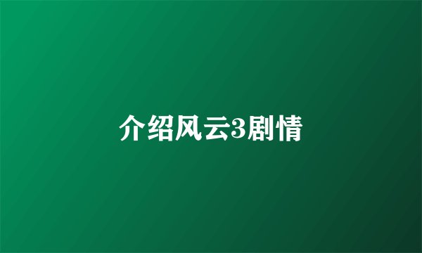 介绍风云3剧情