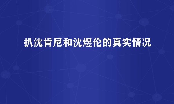 扒沈肯尼和沈煜伦的真实情况