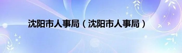 沈阳市人事局（沈阳市人事局）