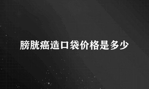 膀胱癌造口袋价格是多少