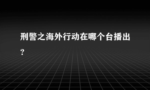 刑警之海外行动在哪个台播出？