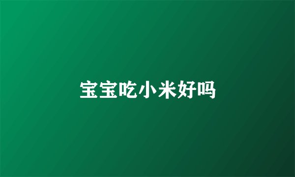 宝宝吃小米好吗