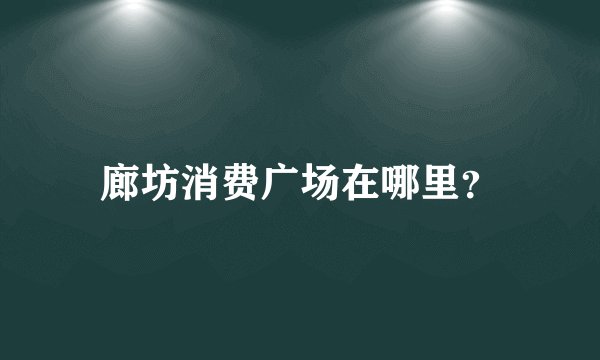 廊坊消费广场在哪里？