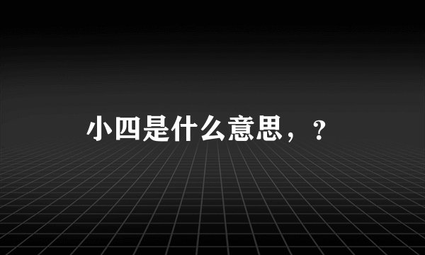 小四是什么意思，？