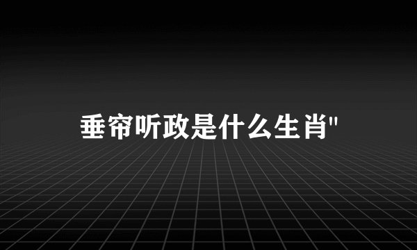 垂帘听政是什么生肖