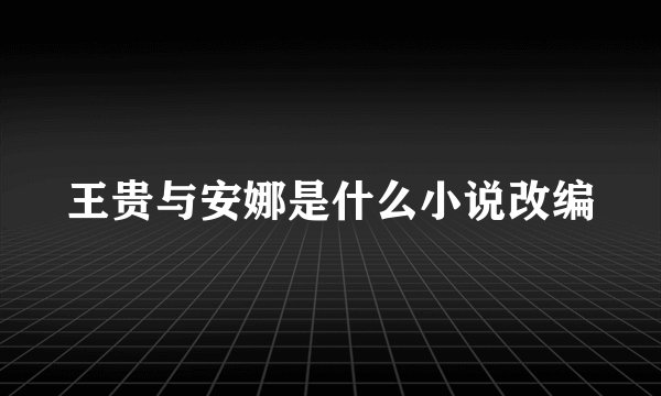王贵与安娜是什么小说改编