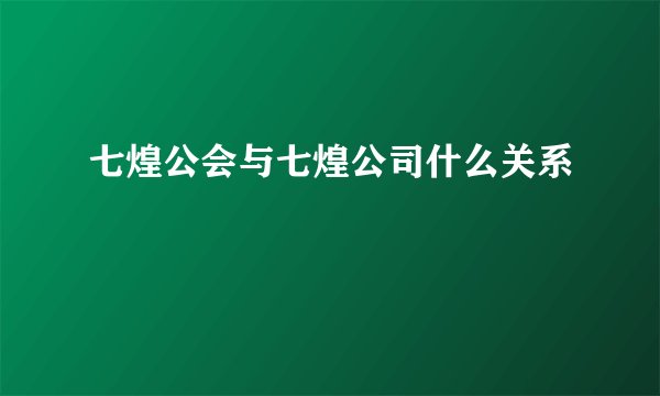 七煌公会与七煌公司什么关系